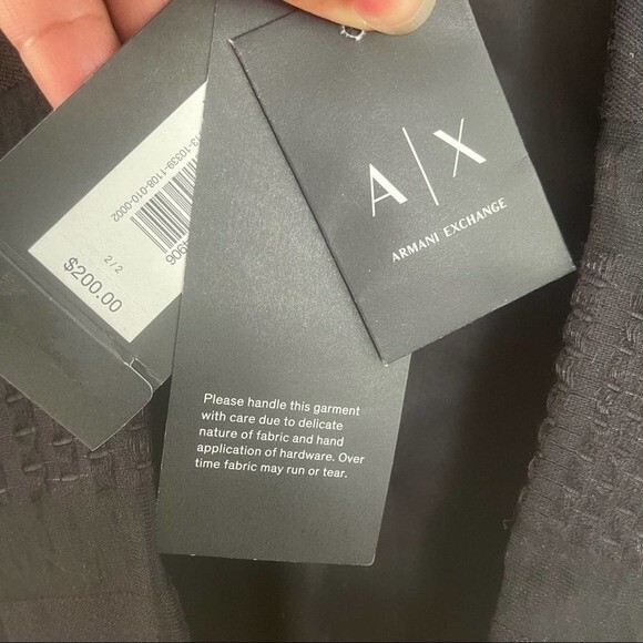 Armani Exchange Textured Stripe Blazer Black Size 2 - Picture 7 of 14